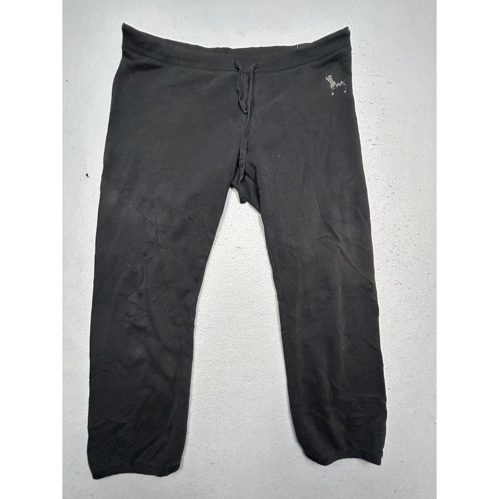 PINK Victoria's Secret Sweatpants Cotton Polyester Black Large Womens